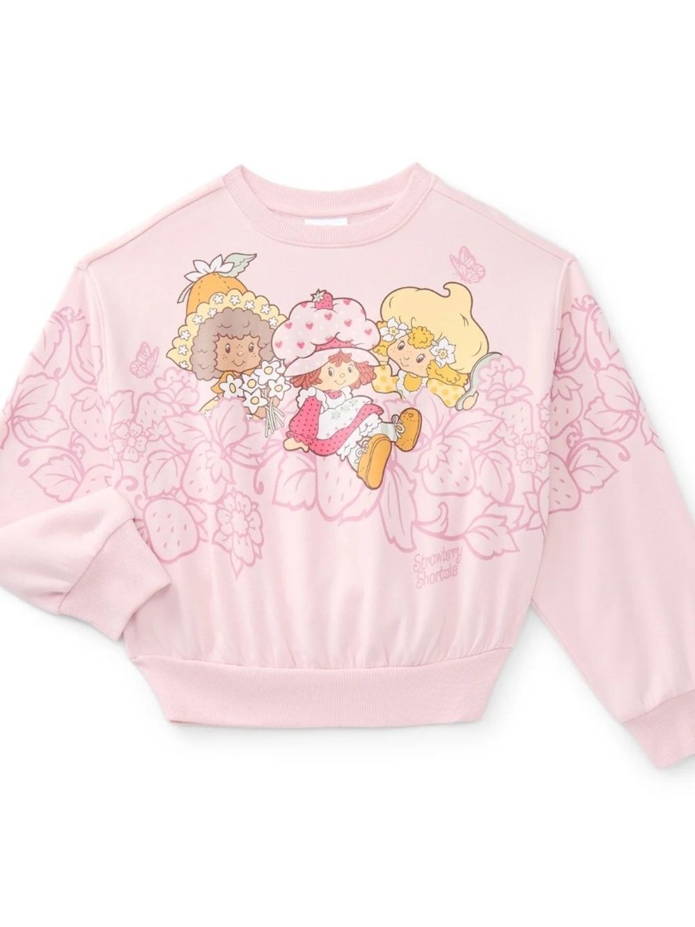 Nwt Strawberry Shortcake Girls Graphic Fleece Crew Pullover